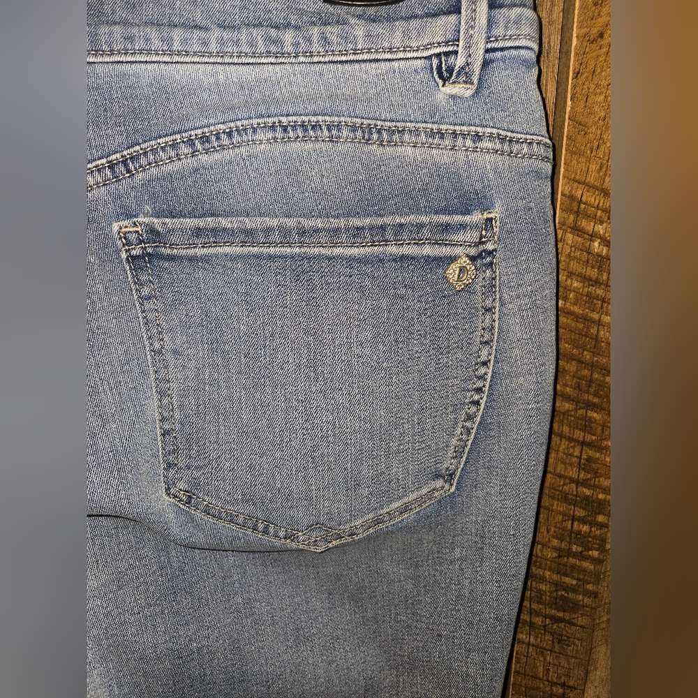 Democracy Vintage High Rise Skinny Frayed Hem Cropped Jeans - Blue Size 12 - Picture 4 of 5